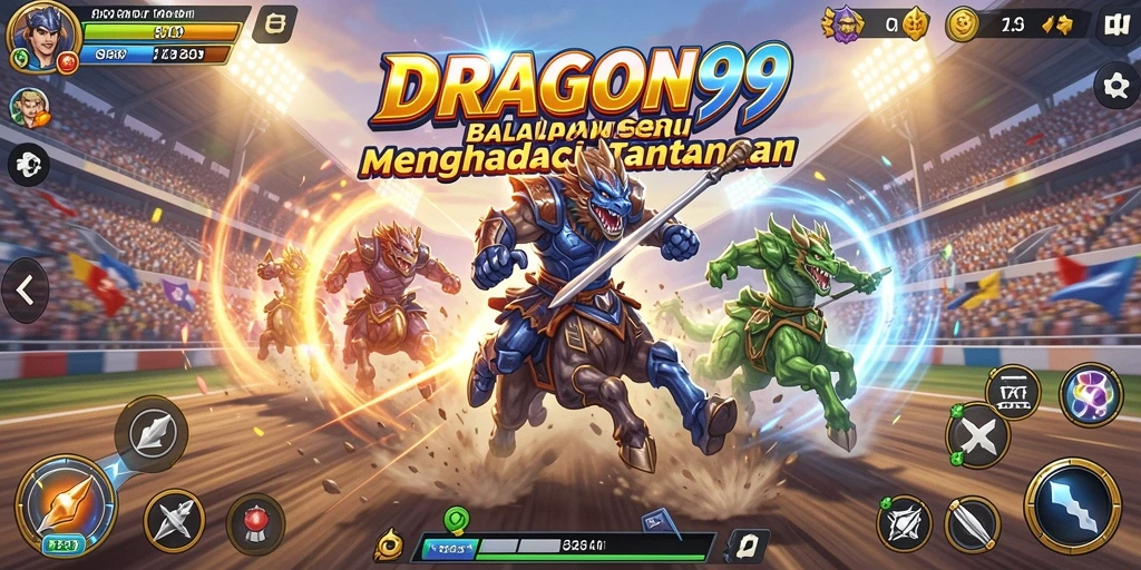 Screenshot gameplay DRAGON99 menunjukkan balapan yang seru dan penuh aksi.