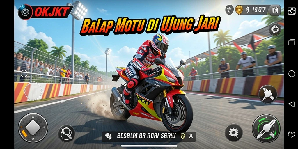 Gameplay seru dan menantang balapan motor di OKJKT.