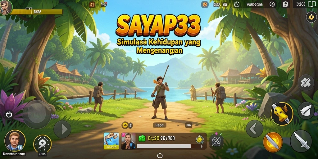 Screenshot dari gameplay SAYAP33 yang menunjukkan interaksi karakter.