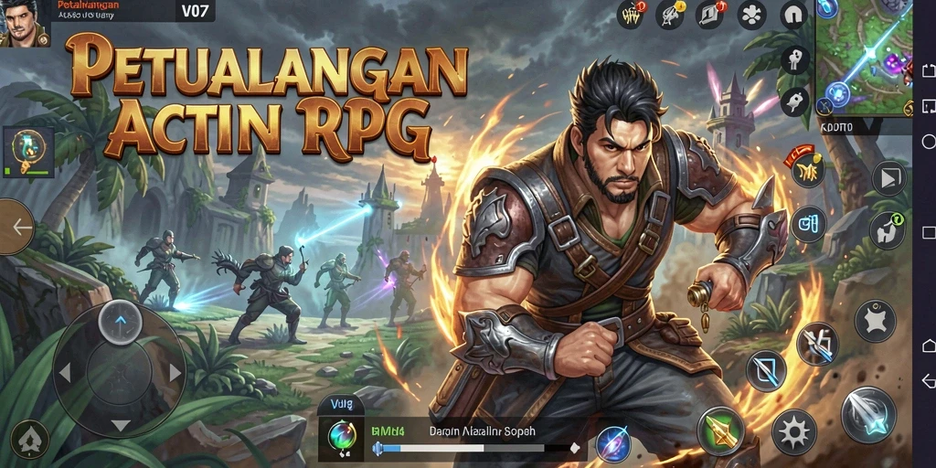 Tampilan gameplay menarik dari V07 yang membawa petualangan ARPG ke level berikutnya.